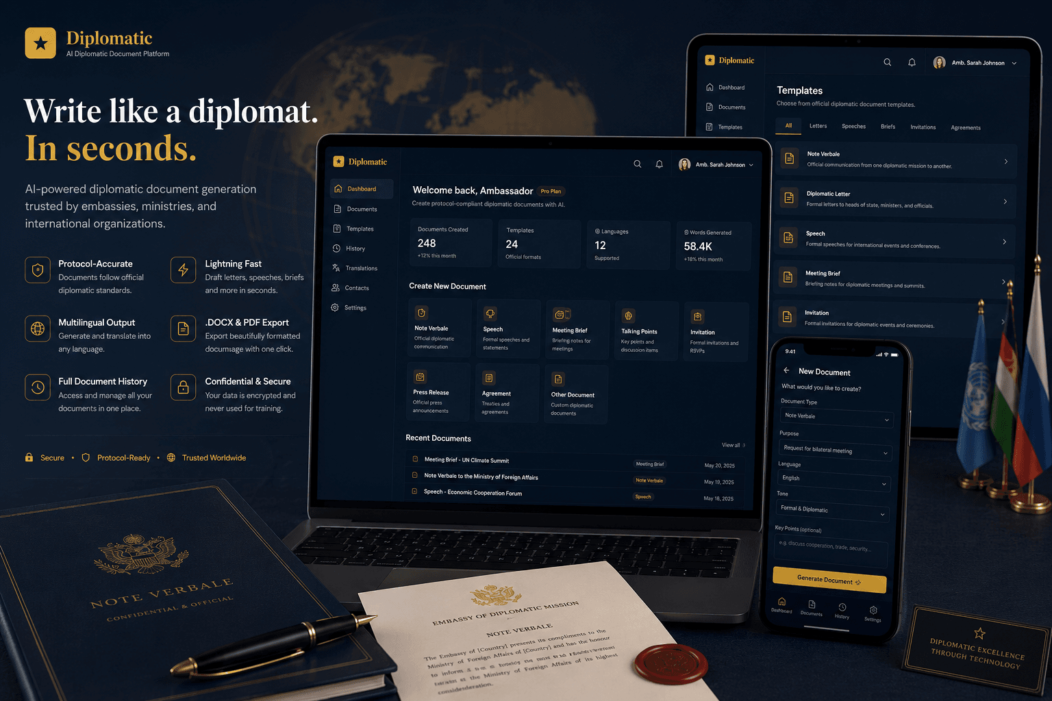 Diplomatic Website project preview